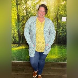 Chunky Knit Confetti Open Front Cardigan